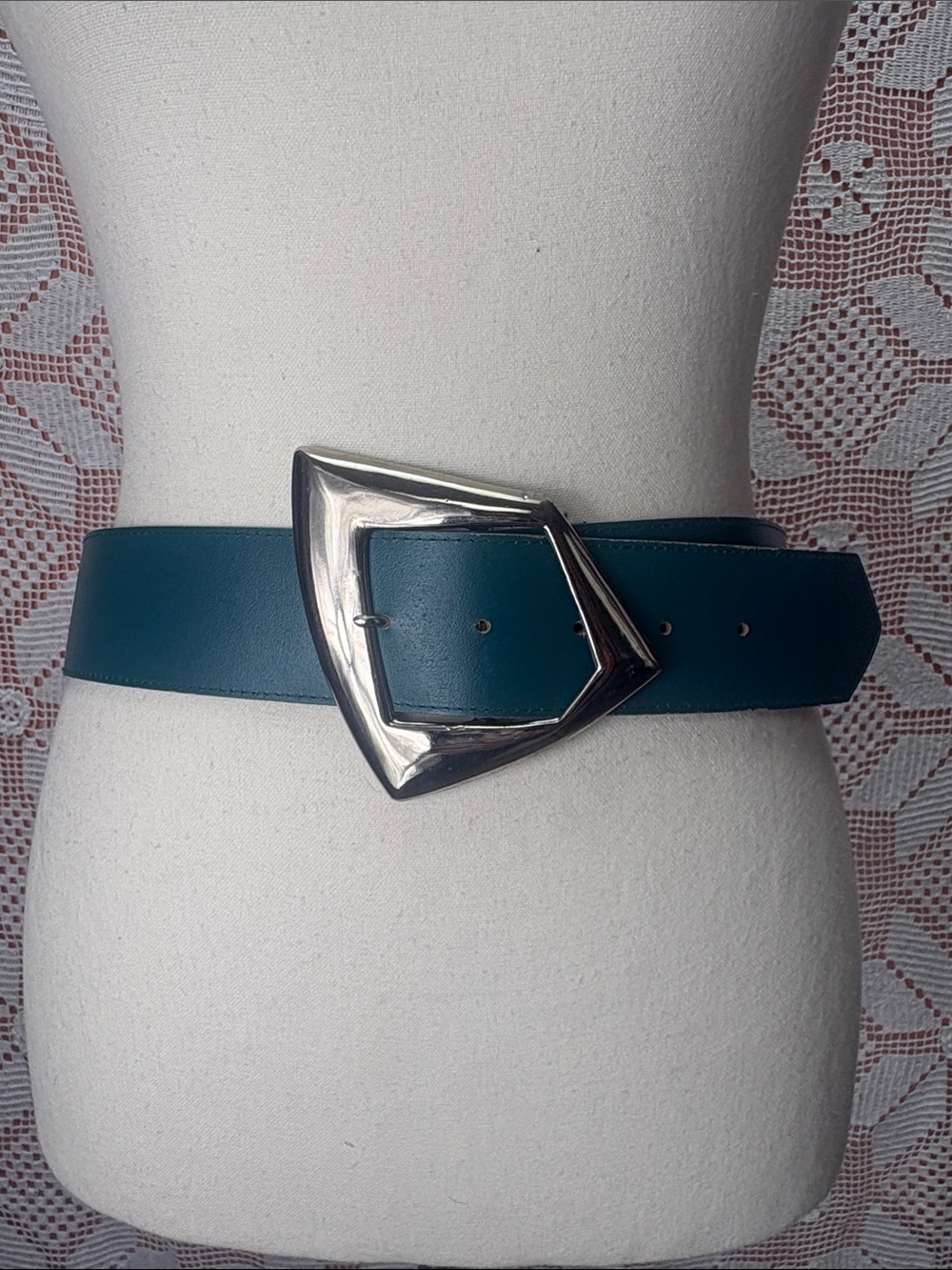 Vintage Emmanuel Italian Leather Statement Belt SzLg